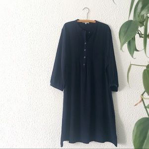 Navy Blue Pintuck Dress